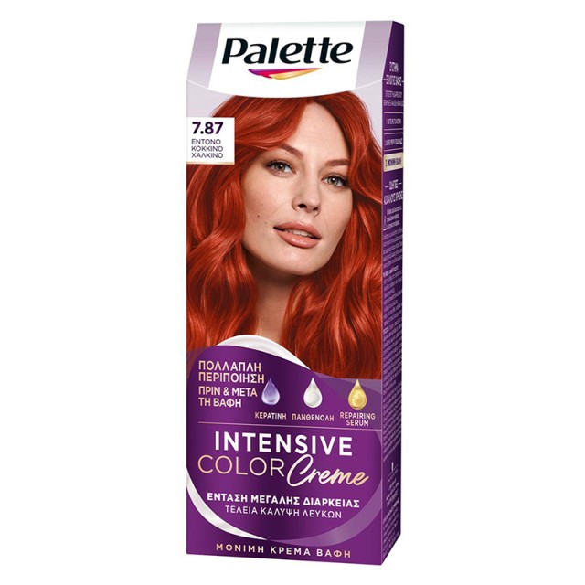 Schwarzkopf Palette Intensive Color Creme Μόνιμη Κρέμα Βαφή Μαλλιών No 7.87 Έντονο Κόκκινο Χάλκινο, 1τμχ