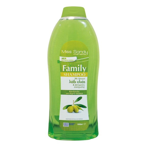 Miss Sandy Family Shampoo, Σαμπουάν Λάδι Ελιάς για Όλους τους Τύπους Μαλλιών, 1000ml