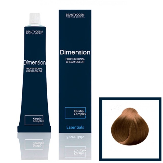 Dimension Hair Color Cream Επαγγελματική Βαφή Μαλλιών με Σύμπλεγμα Πρωτεϊνών Κερατίνης, Νο 8.34 Ξανθό Ανοιχτό Χρύσο Χάλκινο, 100ml