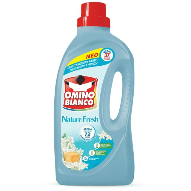 Omino Bianco Αφρός Nature Fresh, Απορρυπαντικό Πλυντηρίου Ρούχων για Χρωματιστά, 37μεζ 1,480ml
