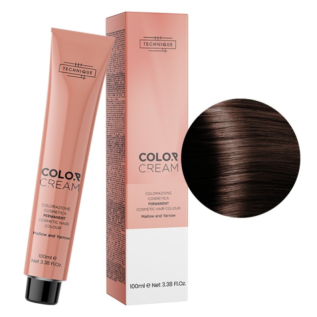 Technique Color Cream Gold Αποχρώσεις, Μόνιμη Βαφή σε Σωληνάριο, 100ml - Καστανό Ανοιχτό Χρυσό 5.3