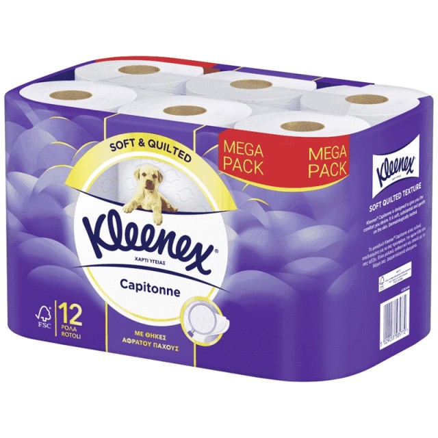 Kleenex Capitonne Χαρτί Υγείας, 12 ρολά, 890g