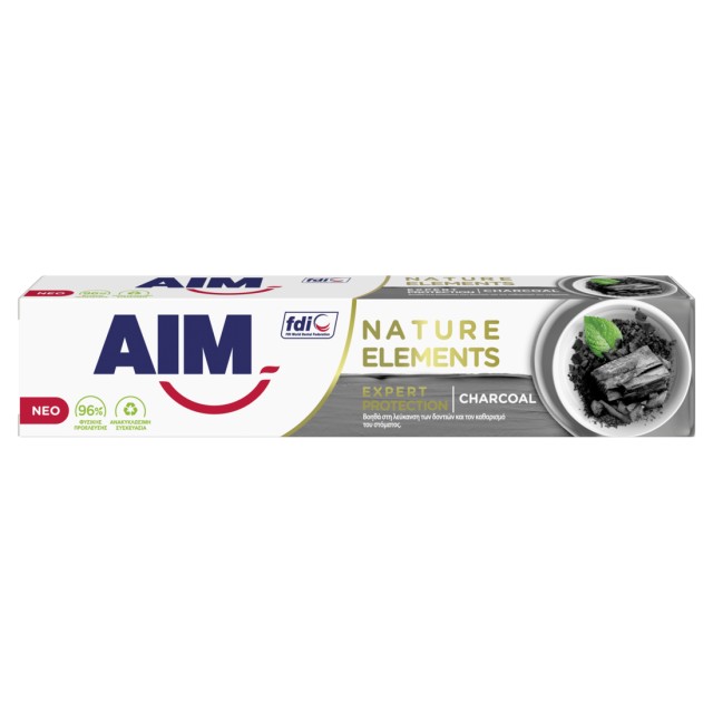 Aim Nature Elements Charcoal White & Detox, Οδοντόκρεμα, 75ml