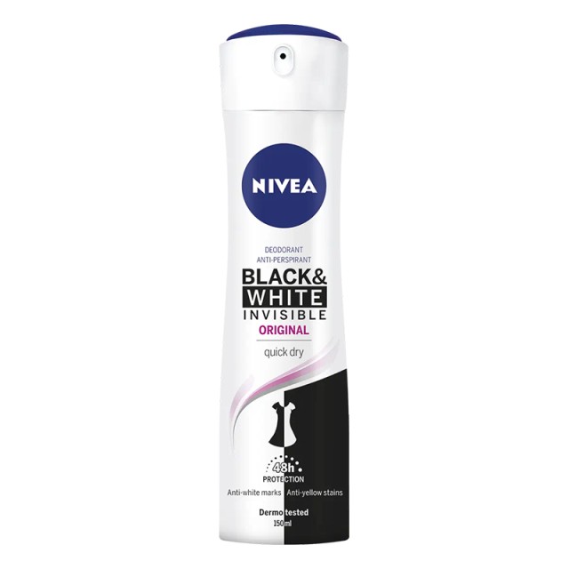 Nivea Invisible Black & White, Αποσμητικό Σπρέι, 150ml