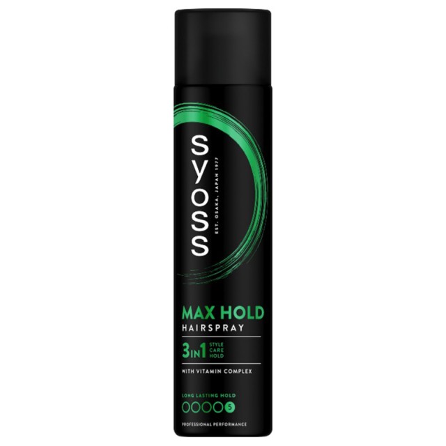Syoss Max Hold Hairspray, Λακ Μαλλιών για Πολύ Δυνατό Κράτημα, 400ml