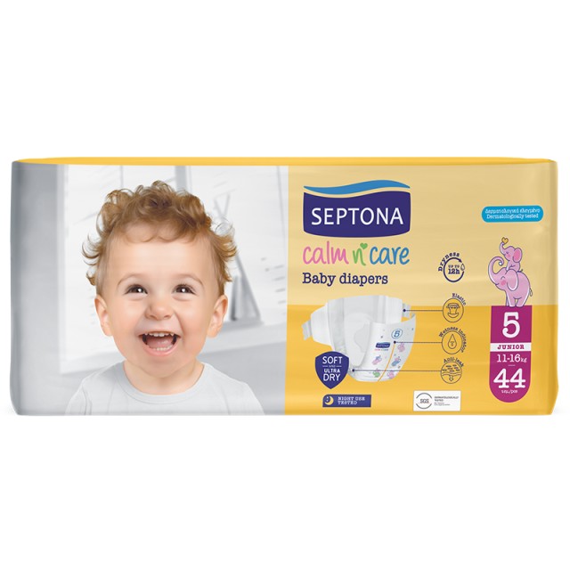 Septona Calm N Care Πάνες Junior No 5 (11-16Kg) 44τμχ