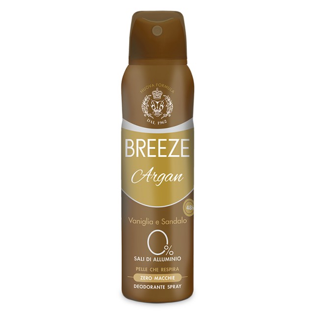 Breeze Argan Spray Deodorant 0% Aluminum, Αποσμητικό Σπρέι, 150ml