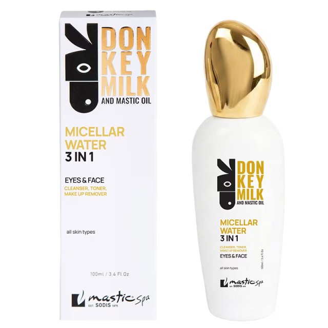 Mastic Spa Donkey Milk & Mastic Oil Micellar Water 3in1, Μικυλλιακό Νερό Καθαρισμού & Ντεμακιγιάζ με Γάλα Γαϊδούρας & Μαστιχέλαιο 100ml