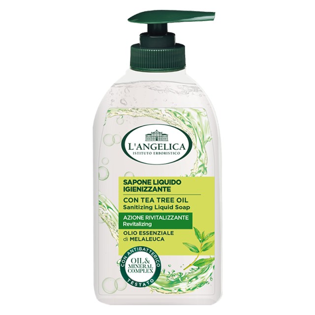 L’Angelica Revitalising Tea Tree Oil Sanitizing Liquid Soap, Αντιβακτηριδιακό Υγρό Κρεμοσάπουνο 300ml