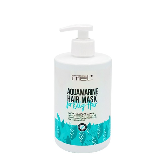 Imel Aquamarine Hair Mask For Oily Hair, Mάσκα Μαλλιών με Εμπλουτισμένη Σύνθεση από Εκχύλισμα Ημιπολύτιμου Λίθου Aquamarineγια για Λιπαρά Μαλλιά, 500ml