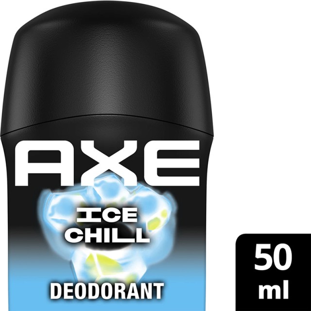 Axe Ice Chill 48h Anti Sweat & Deodorant Stick, Ανδρικό Αποσμητικό Στικ με Άρωμα από Παγωμένη Μέντα & Λεμόνι, Χωρίς Άλατα Αλουμινίου, 50ml