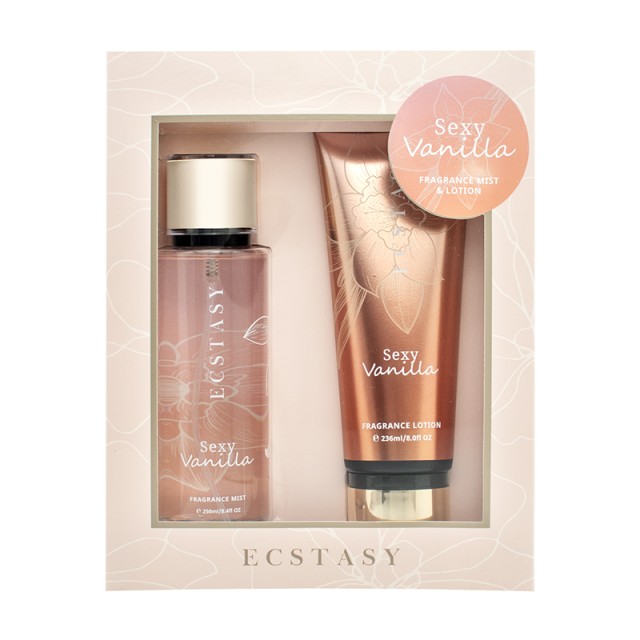 Ecstasy Gift For Her Sexy Vanilla Body Mist 250ml & Body Cream 236ml