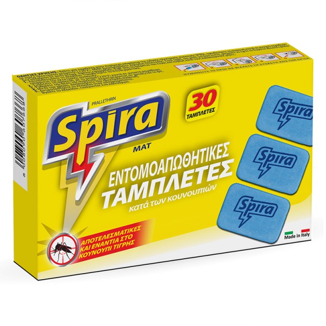 Spira Mat Εντομοαπωθητικές Ταμπλέτες Κίτρινο, 30τεμ.
