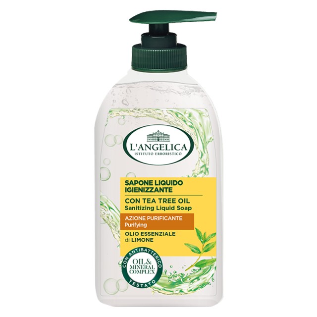 L’Angelica Purifying Tea Tree Oil Sanitizing Liquid Soap, Αντιβακτηριδιακό Υγρό Κρεμοσάπουνο 300ml