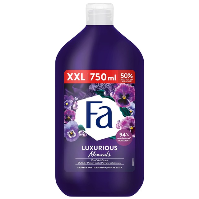 Fa Luxurious Moments with Pink Viola & Amethyst, Αφρόλουτρο, 750ml