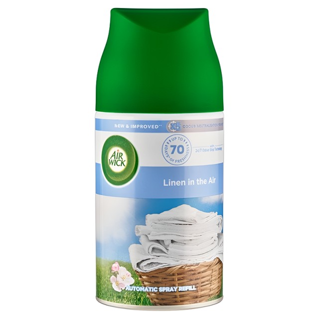Air Wick Linen In The Air Automatic Spray Refill, Aerosol για το Aυτόματο Aποσμητικό Xώρου Linen In The Air, 250ml