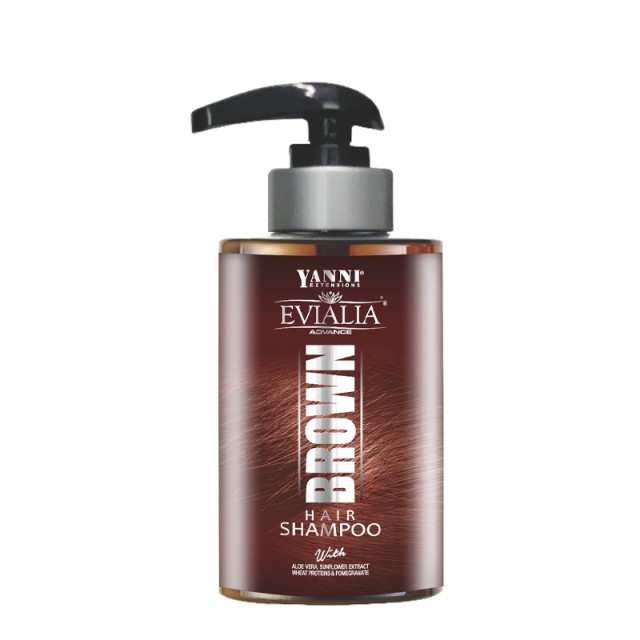 Evialia Brown Shampoo Χρωμοσαμπουάν Με Πρωτεΐνες Σιταριού Aloe Vera Ηλίανθο και Ρόδι, 300ml