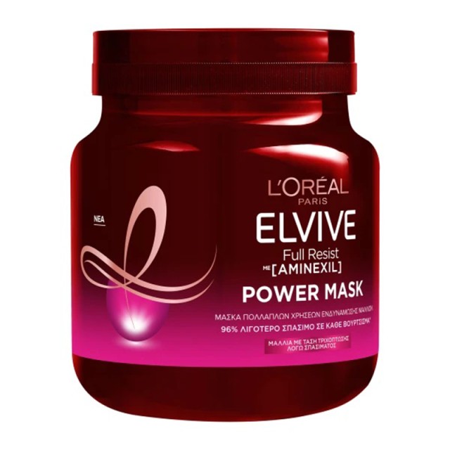 LOreal Paris Elvive Full Resist Aminexil Power Mask, Μάσκα Eνδυνάμωσης Μαλλιών, 680ml