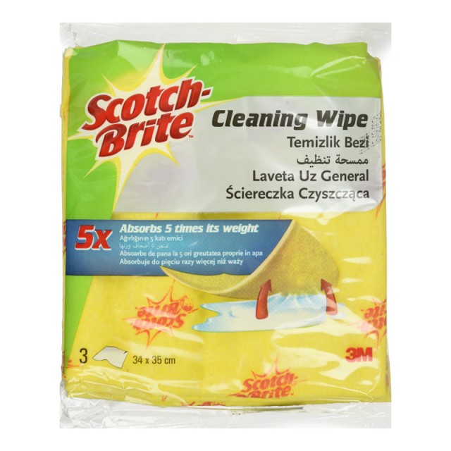 Scotch Brite Πανάκια Γενικής Χρήσης Κίτρινα, 3 Τεμάχια