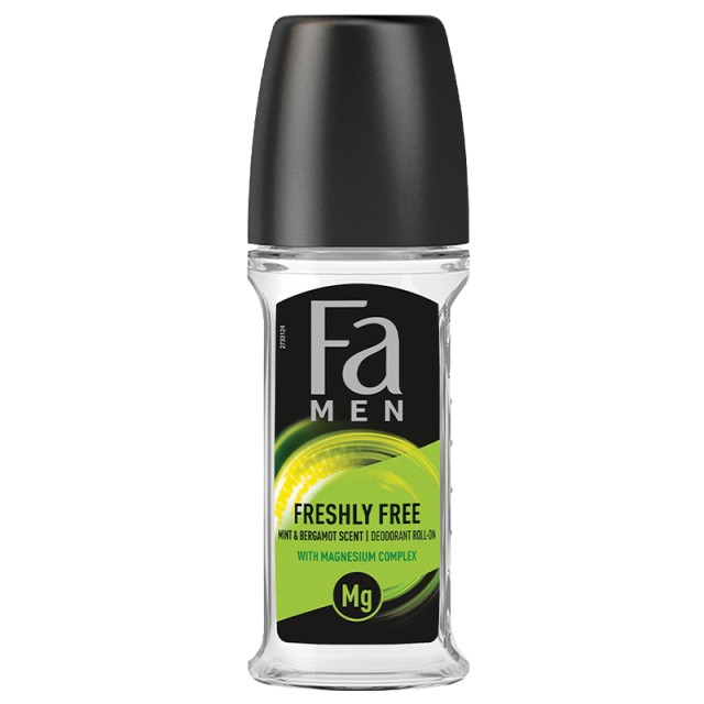 Fa Men Freshly Free Mint & Bergamot, Αποσμητικό Roll on, 50ml