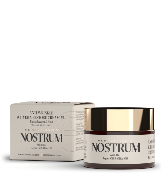 Nostrum Anti Wrinkle & Hydra Restore Cream (35+) Black Baccara & Kiwi, Κρέμα Ενυδάτωσης & Αντιγήρανσης, 50ml