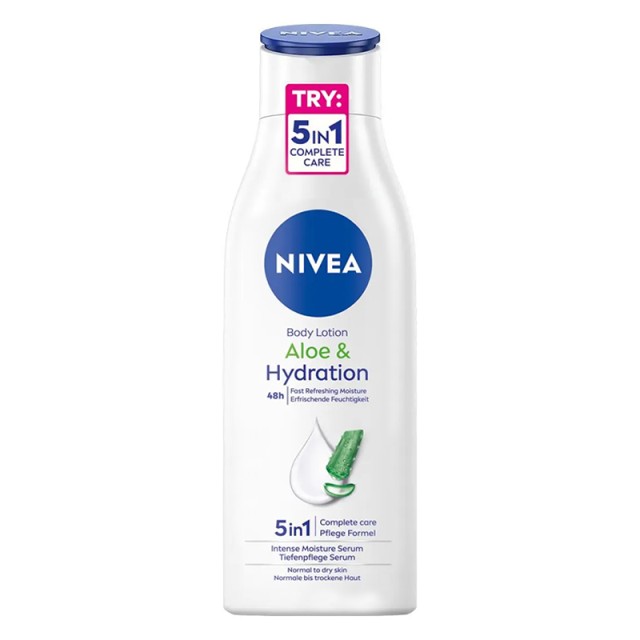 Nivea Deep Moisture Serum 5 σε 1 Aloe & Hydration, Ενυδατική Κρέμα Σώματος για Αναζωογόνηση & Βαθιά Ενυδάτωση, 250ml