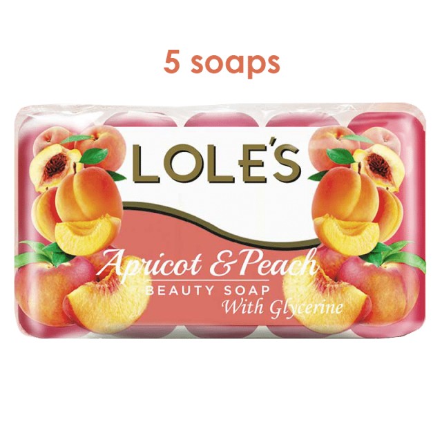 LOLE’S® Apricot&Peach Beauty Soap, Σαπούνι, 5x60g, 5τμχ