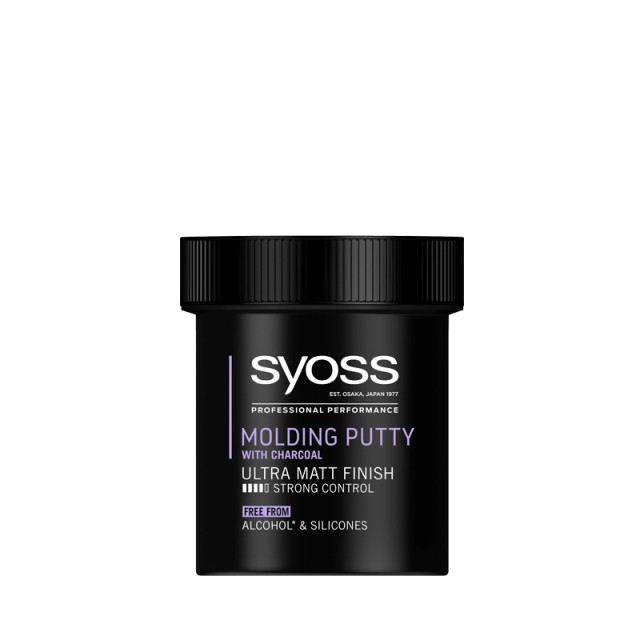 Syoss Molding Paste with Charcoal, Πάστα Διαμόρφωσης Μαλλιών για Δυνατό Κράτημα & Ματ Αποτέλεσμα, 130ml