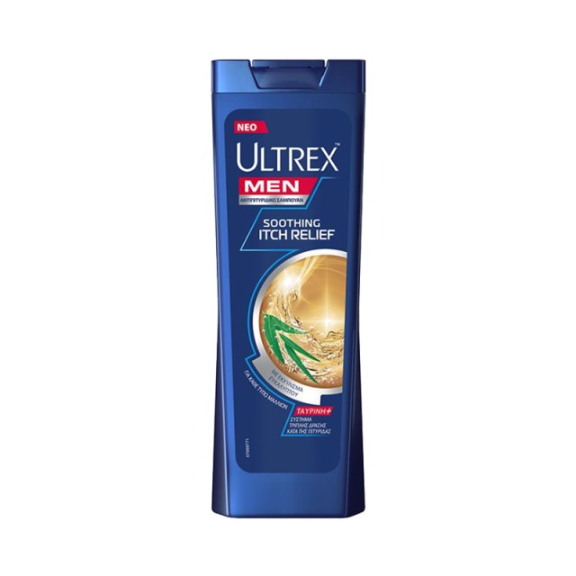 Ultrex Men Soothing Itch Relief με Εκχύλισμα Ευκαλύπτου, Αντιπιτυριδικό Σαμπουάν για Όλους τους Τύπους Μαλλιών, 360ml