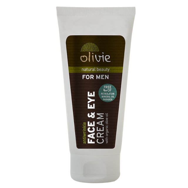 Olivie for Men Antiwrinkle Face & Eye Cream with Organic Olive Oil, Ανδρική Κρέμα Εντατικής Ενυδατικής & Αντιρυτιδικής Δράσης για Πρόσωπο & Μάτια 50ml