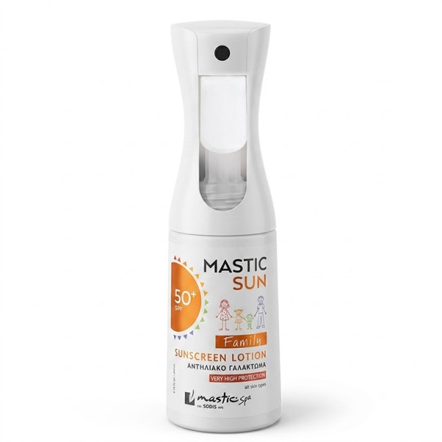 Mastic Sun Family Sunscreen Lotion SPF 50+, Αντηλιακό Σπρέι Γαλάκτωμα Σώματος, 200ml