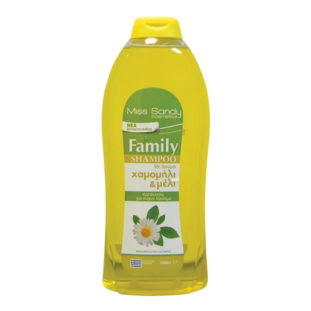Miss Sandy Family Shampoo, Σαμπουάν Χαμομήλι & Μέλι για Όλους τους Τύπους Μαλλιών, 1000ml