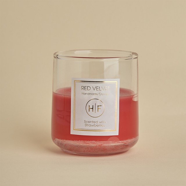 H&F Candles Red Velvet Strawberries, Αρωματικό Κερί Φράουλα 140g
