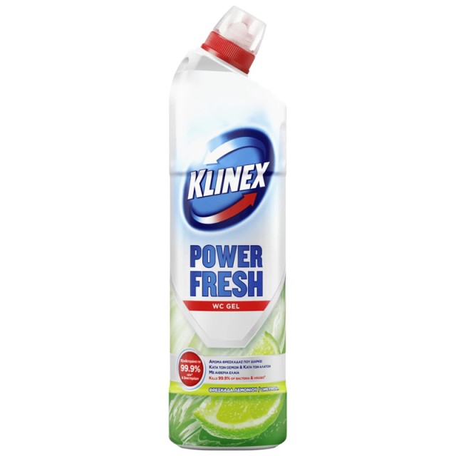 Klinex Wc Gel Total Power Φρεσκάδα Λεμονιού, Καθαριστικό Λεκάνης 750ml