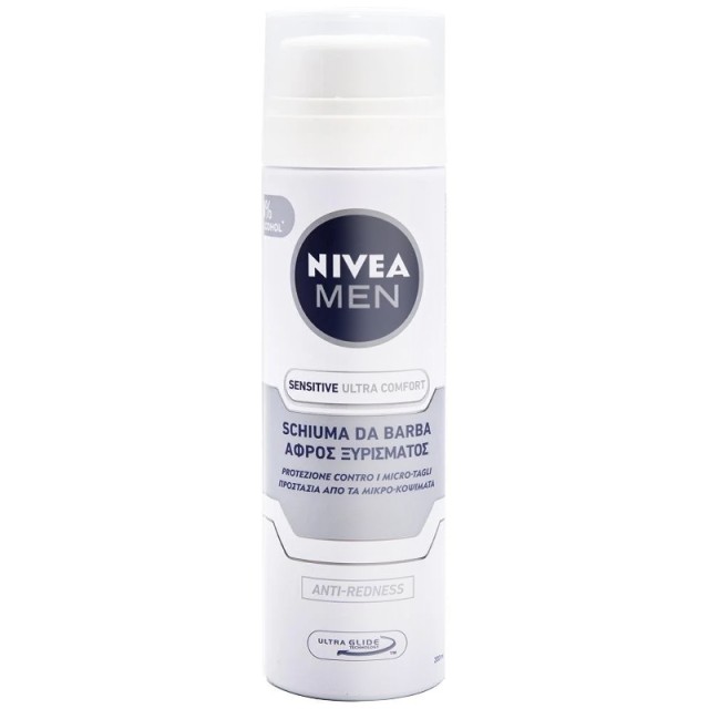 Nivea Men Sensitive Ultra Comfort, Αφρός Ξυρίσματος 200ml