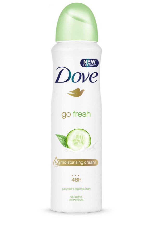 Dove Go Fresh Cucumber & Green Tea, Γυναικείο Αποσμητικό Σπρέι, 150ml