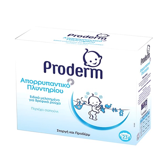 Proderm Απορρυπαντικό Πλυντηρίου Ειδικά Μελετημένο για Βρεφικά Ρούχα, 23μεζ., 1.68kg