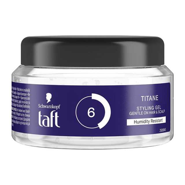 Schwarzkopf Taft Titane 6 Styling Gel Μαλλιών με Ανθεκτικό Κράτημα στην Υγρασία, 250ml