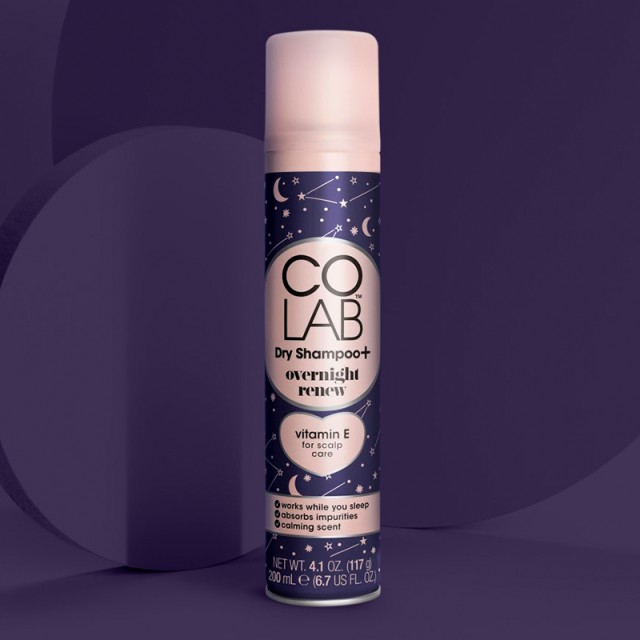 COLAB Overnight Renew Dry Shampoo, Ξηρό Σαμπουάν για Ανανέωση & Φροντίδα των Μαλλιών & του Τριχωτού ανάμεσα από τα λουσίματα, 2x200ml 1+1ΔΩΡΟ