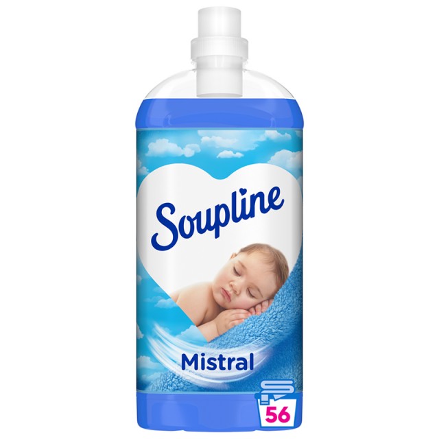 Soupline Mistral, Συμπυκνωμένο Μαλακτικό Ρούχων, 1,3lt, 56 μεζούρες