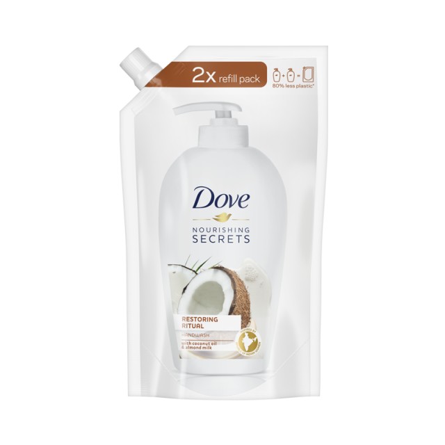 Dove Restoring Ritual Coconut Oil & Almond Milk, Ανταλλακτικό Υγρό Κρεμοσάπουνο, 500ml