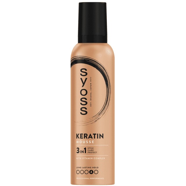 Syoss Keratin Shine Mousse, Αφρός Μαλλιών για Λάμψη & Κράτημα, 250ml