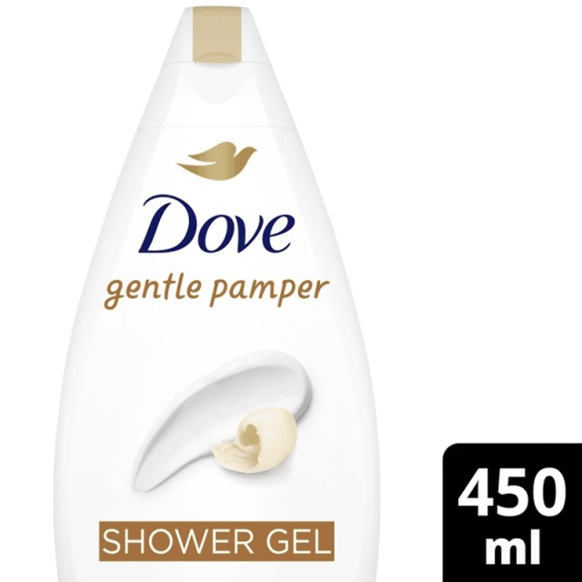 Dove Sower Gel Gentle Pamper, Αφρόλουτρο Gentle Pamper, Χωρίς Θειικά Άλατα, 450ml