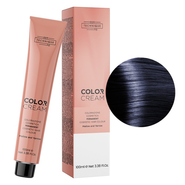 Technique Color Cream Special Αποχρώσεις, Μόνιμη Βαφή σε Σωληνάριο, 100ml - Μαύρο Μπλε 1.10