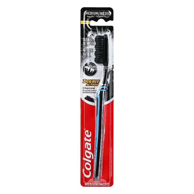 Colgate Charcoal Double Action Medium, Οδοντόβουρτσα Μέτρια 1τμχ