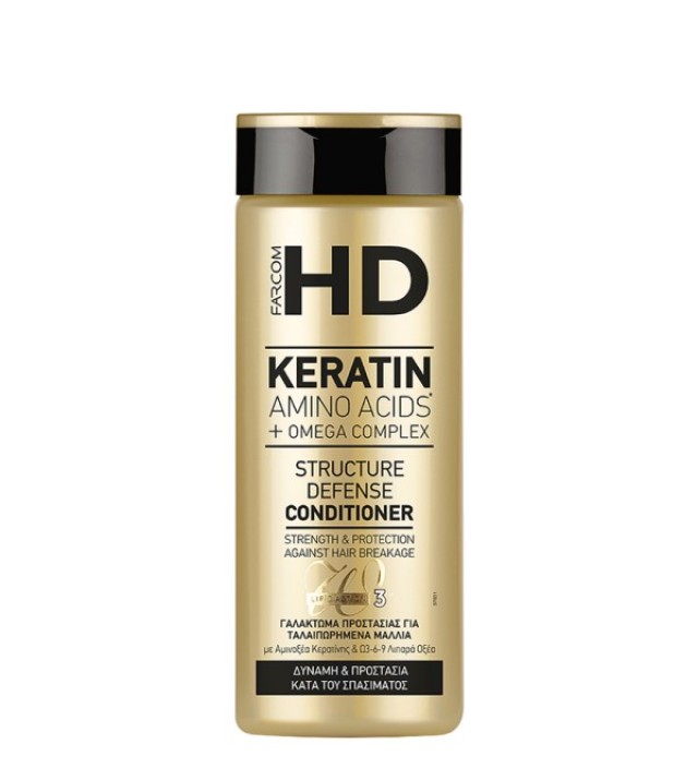 HD Structure Defense Conditioner, Μαλακτική Κρέμα για Ταλαιπωρημένα μαλλιά Δύναμη & Προστασία κατά του σπασίματος, 330ml
