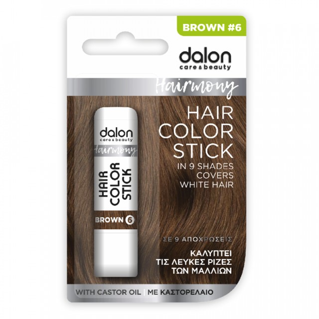 Dalon Hairmony Stick Βαφής Μαλλιών Καστανό Νο6 με Καστορέλαιο & Βούτυρο Καριτέ 4,5g