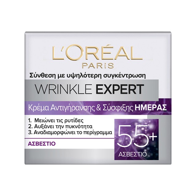 LOreal Wrinkle Expert 55+ Restoring Day Cream, Αντιρυτιδική Κρέμα Προσώπου για Αποκατάσταση της Πυκνότητας, 50ml