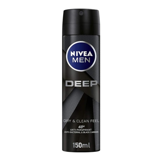 Nivea Men Deep Dry & Clean Feel 48h Anti-Perspirant Spray, Αποσμητικό Σπρέι 150ml