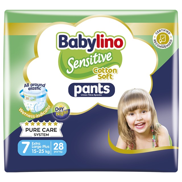 Babylino Pants Cotton Soft Unisex No7 Extra Large Plus 15-25kg 28τμχ